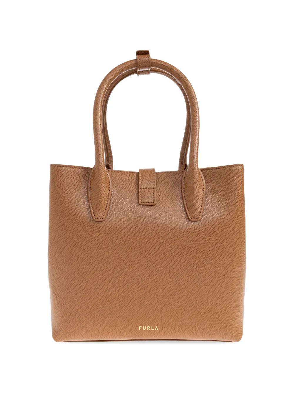 Furla Goccia leren kleine shopper met handgreep Bruin