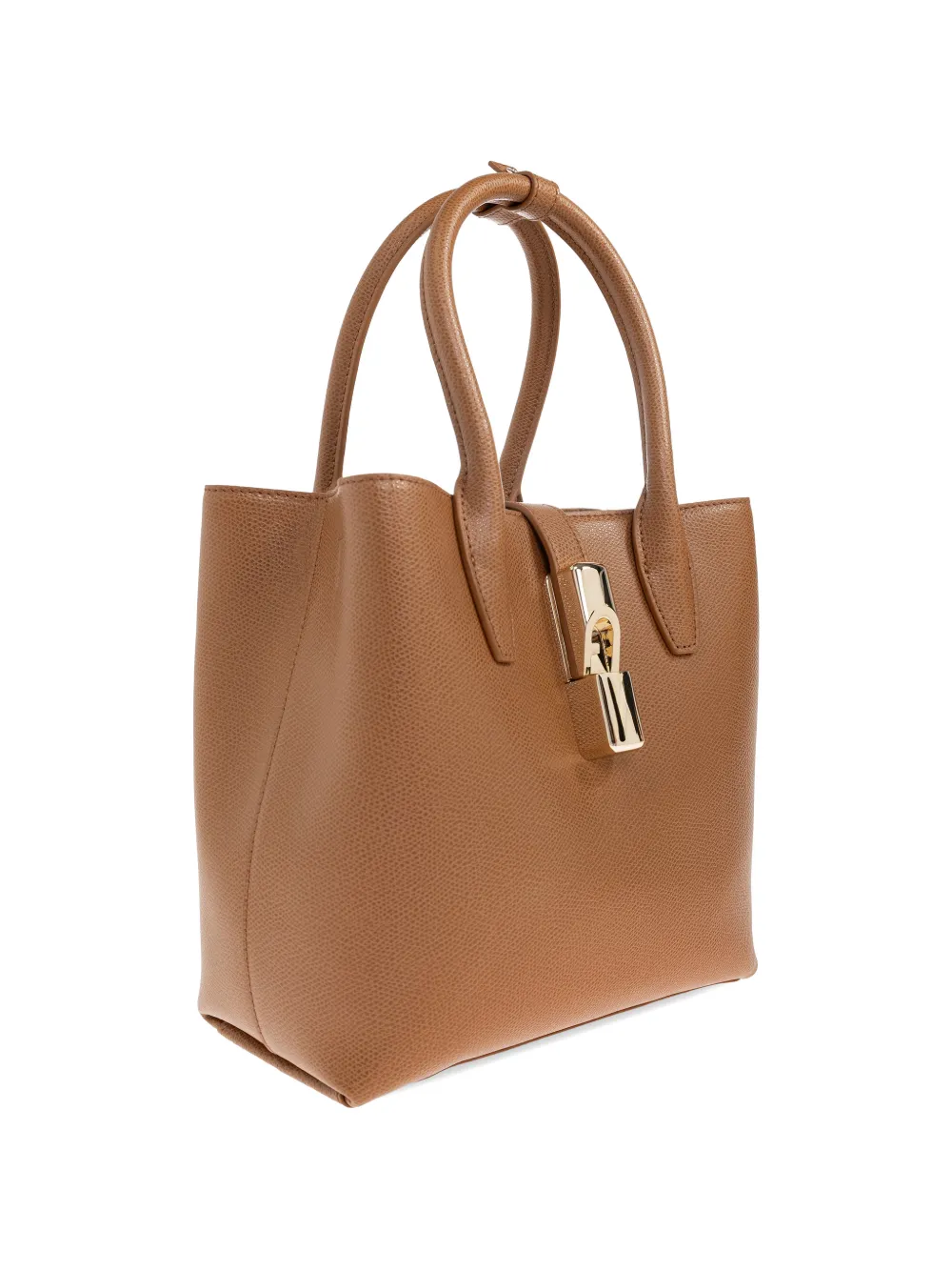Furla Goccia leren kleine shopper met handgreep Bruin