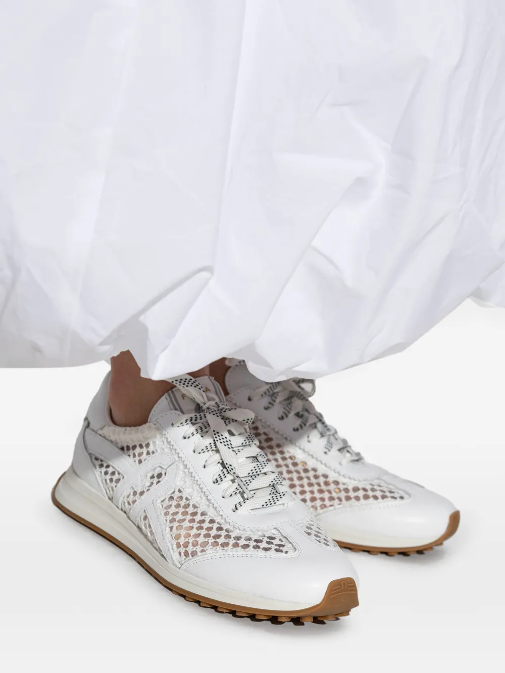 Furla lace-up leather sneakers Wit