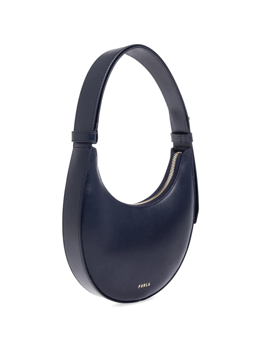 Furla Delizia leren mini-shopper met rits Blauw