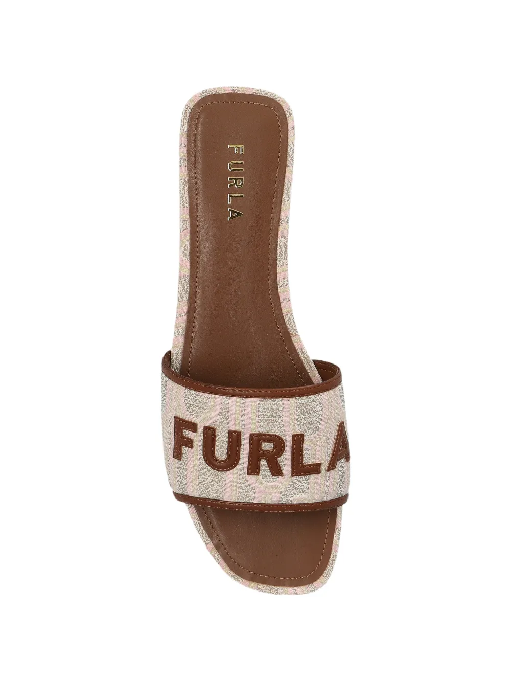 Furla Slippers met logo Beige
