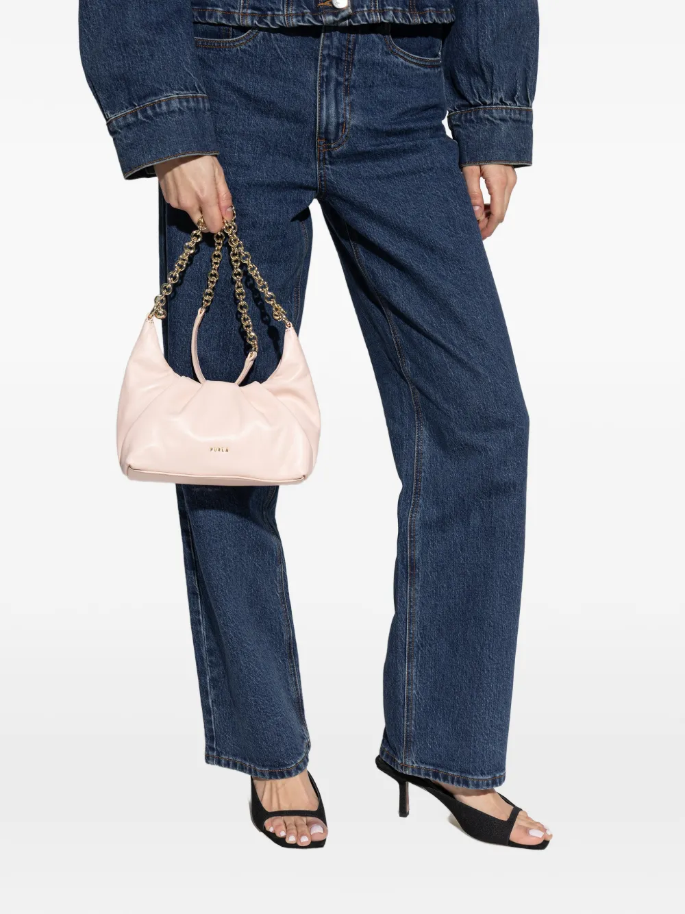 Furla Delia mini-schoudertas met ketting Roze
