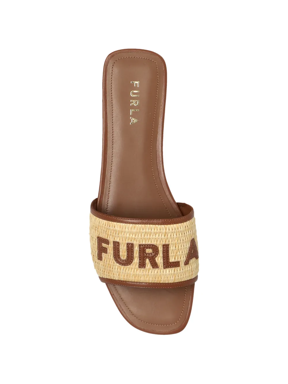 Furla Slippers met logo Beige