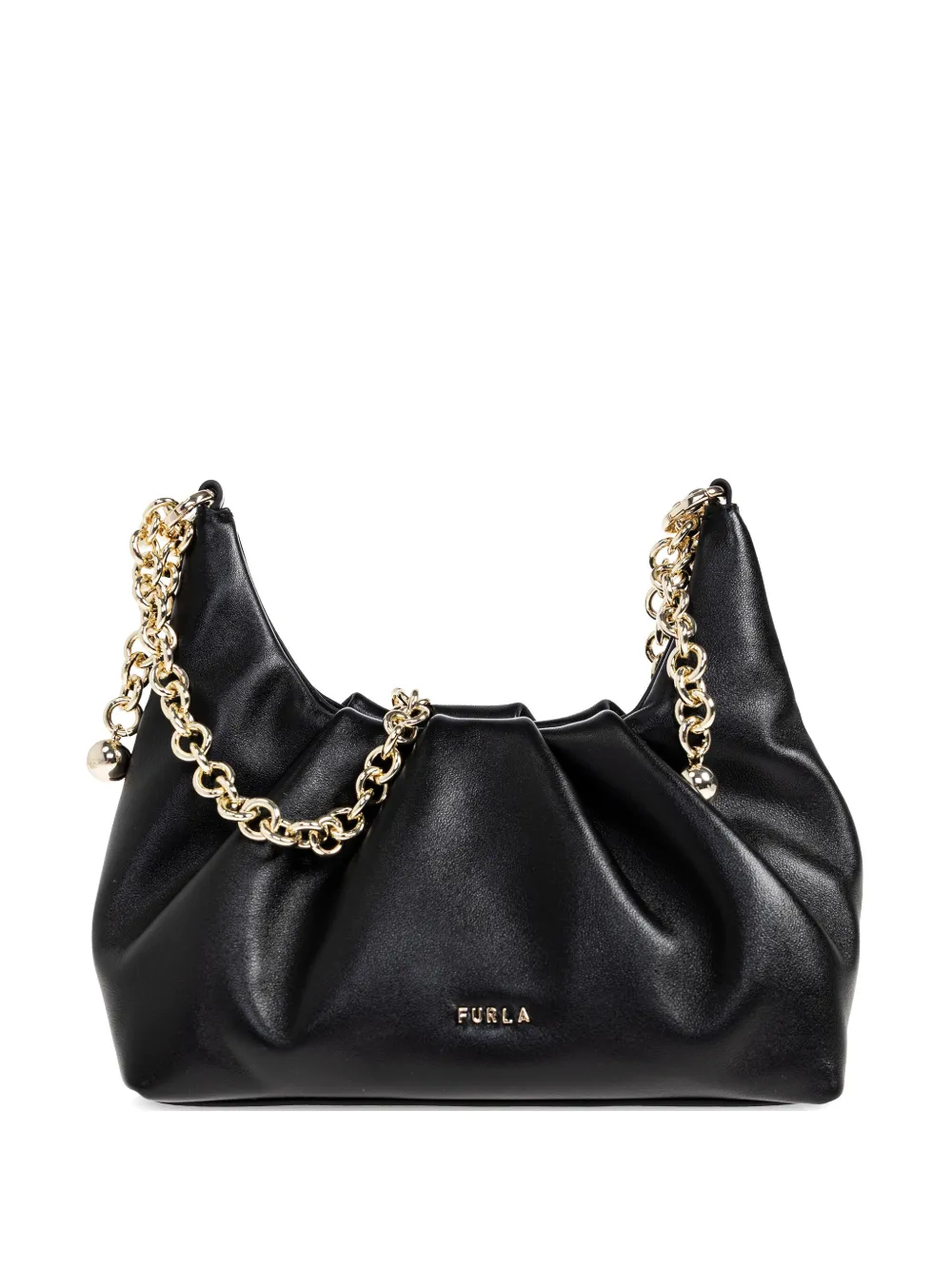 Furla Borsa a spalla Delia con catena - Nero