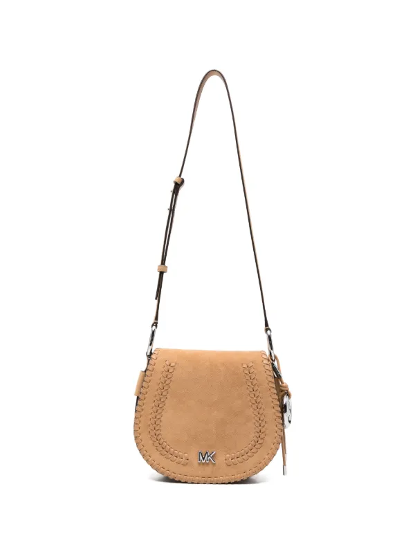 Michael Michael Kors Josie Logo Suede Cross Body Bag | Neutrals