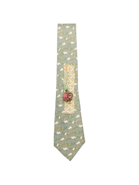 A.N.G.E.L.O. Vintage Upcycling x Stefania Bertoni customised Hermès print silk tie
