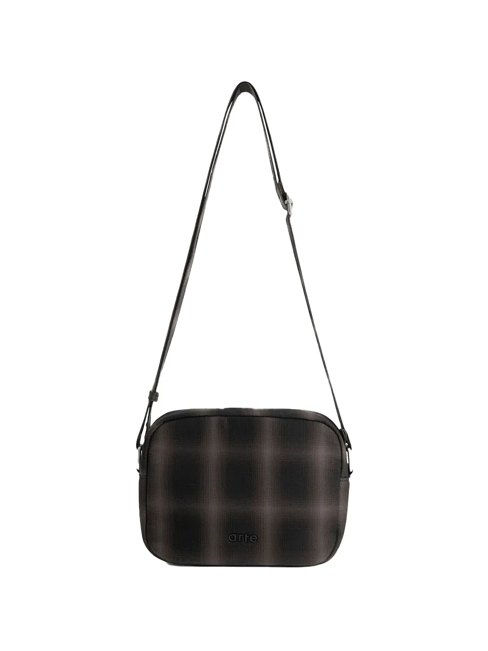 Arte Antwerp Baka Plaid Shoulder Bag In Black