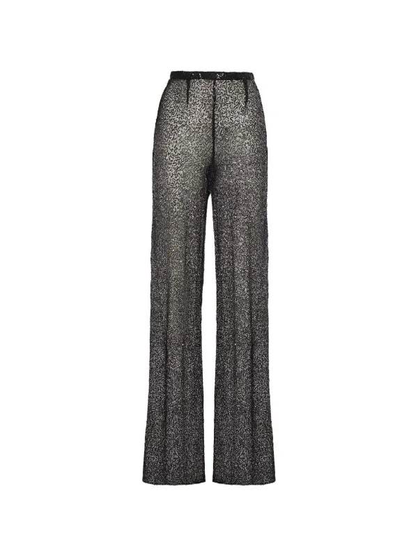 Taller Marmo Marlene Sequin-embellished Trousers in Black