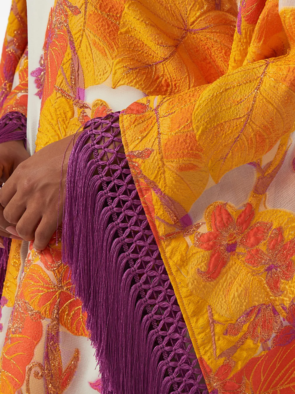 Taller Marmo Tallulah tuniek met bloemenprint en franje Geel
