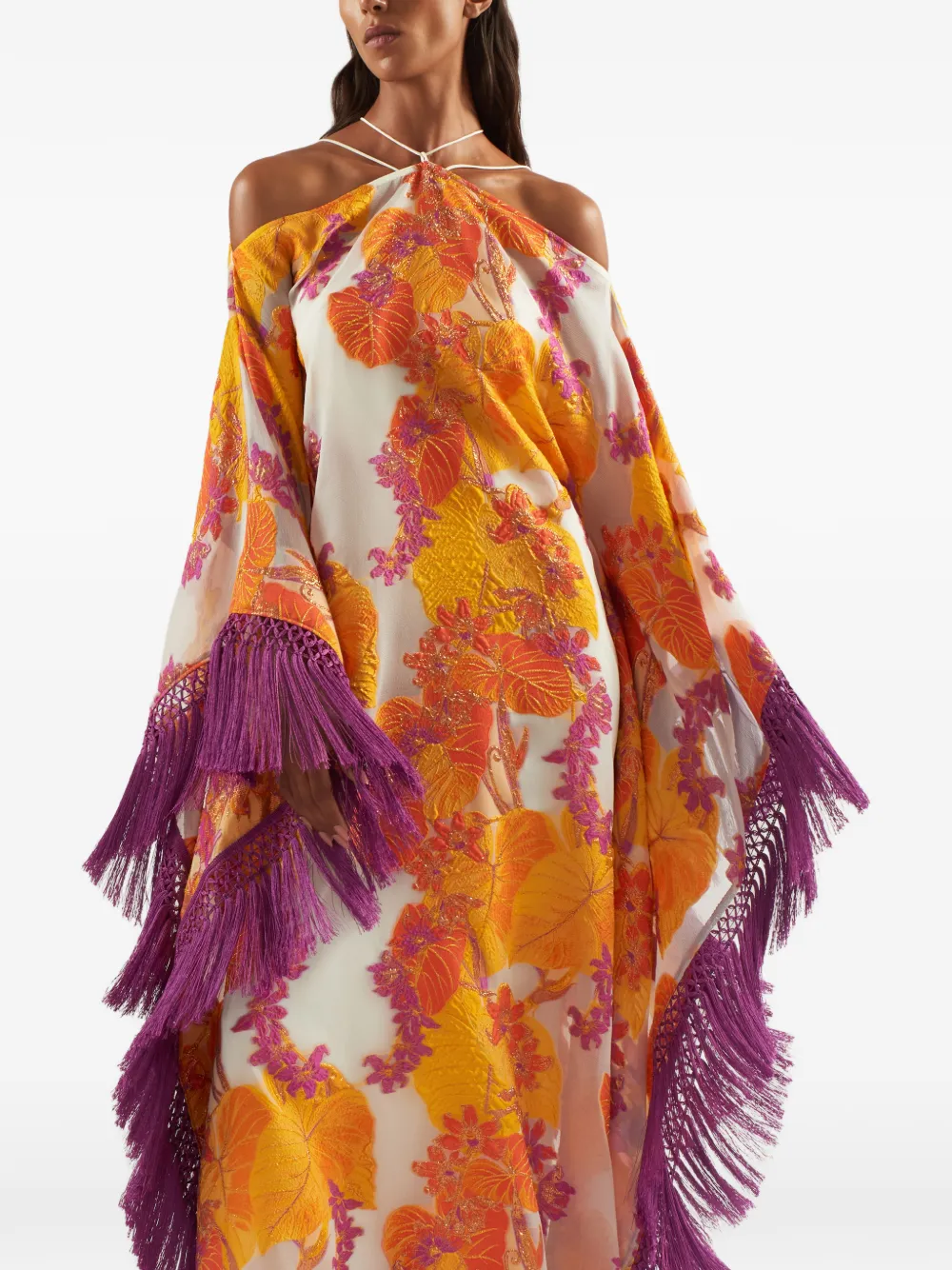 Taller Marmo Tallulah tuniek met bloemenprint en franje Geel