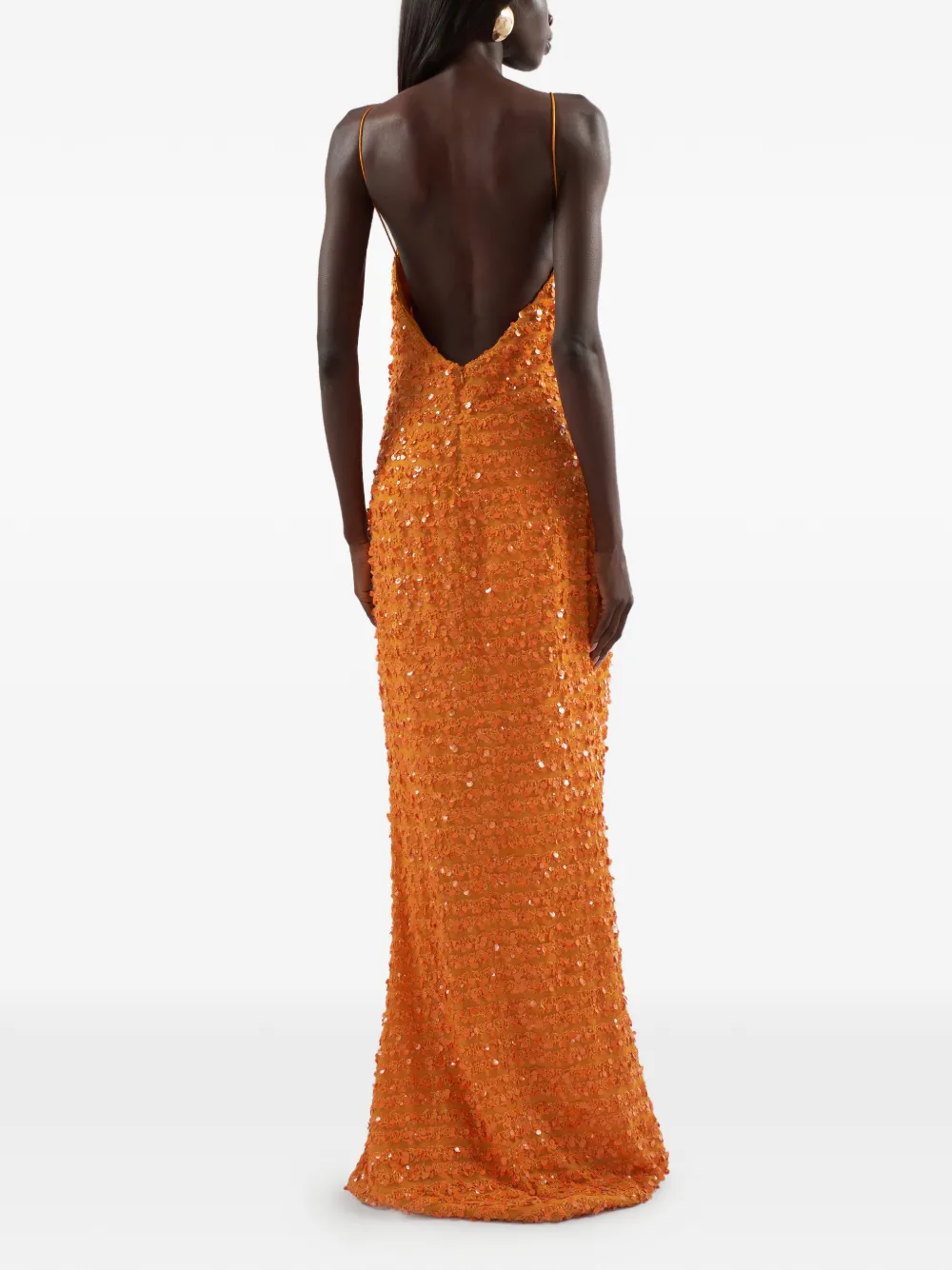 Taller Marmo Candice maxi-jurk met pailletten Oranje