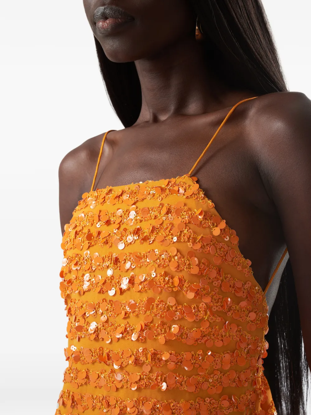 Taller Marmo Candice maxi-jurk met pailletten Oranje
