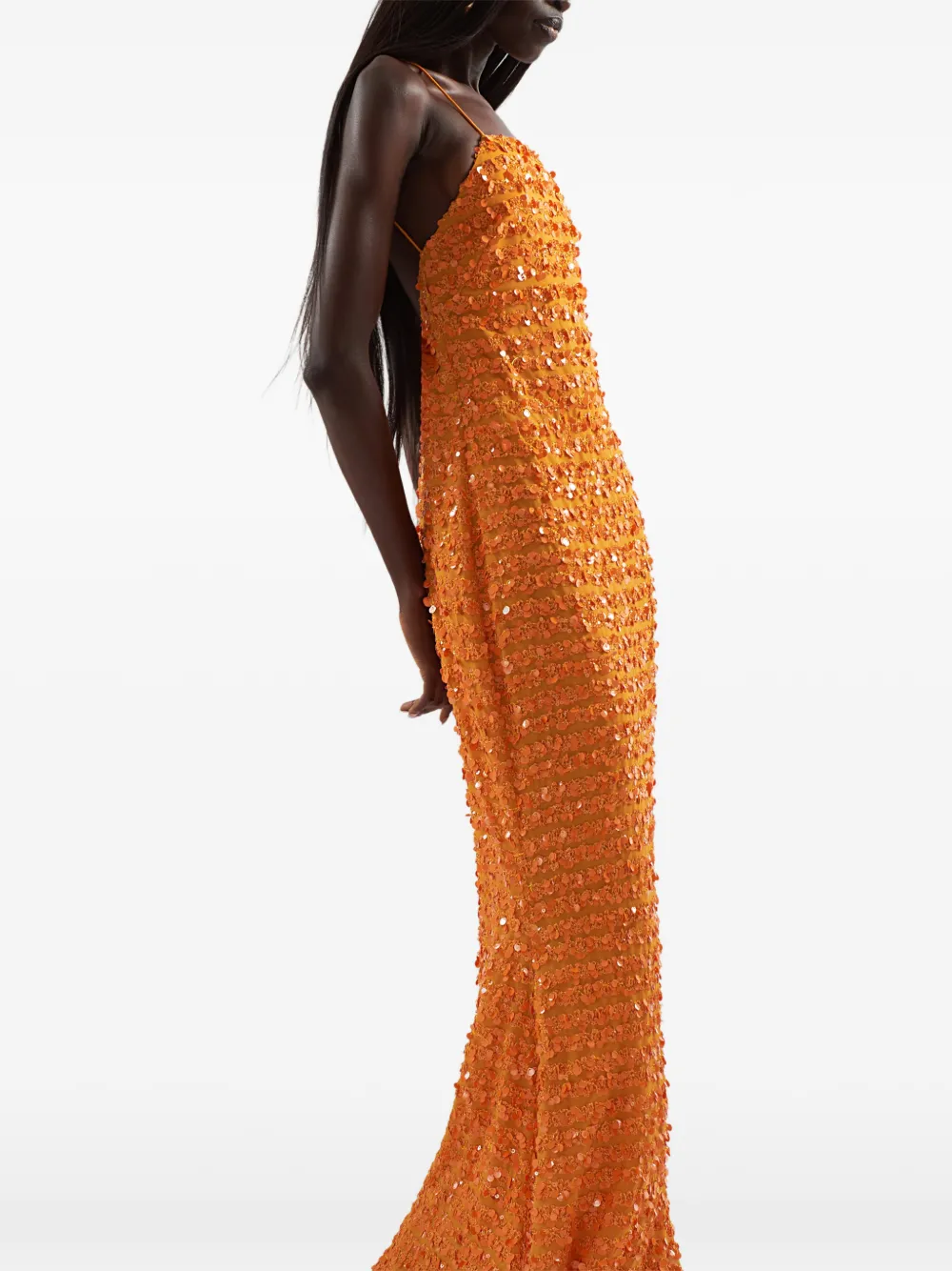 Taller Marmo Candice maxi-jurk met pailletten Oranje