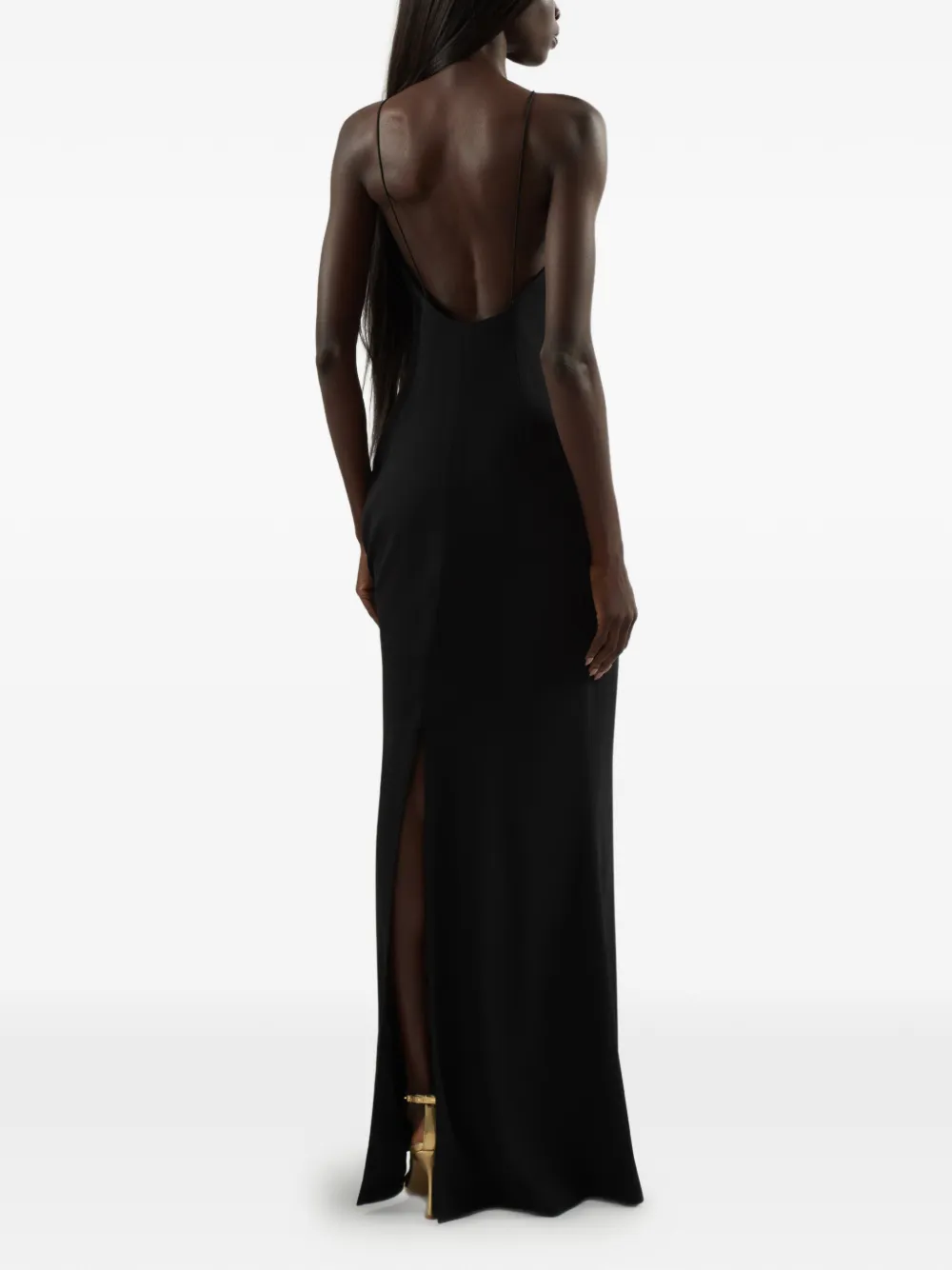 Taller Marmo Jacqueline maxi-jurk met open rug Zwart