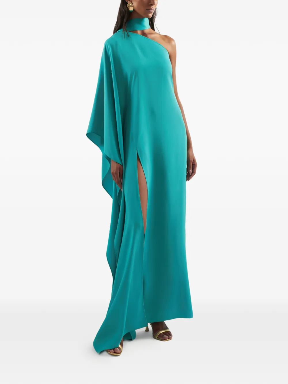 Taller Marmo Paloma asymmetrische maxi-jurk Blauw