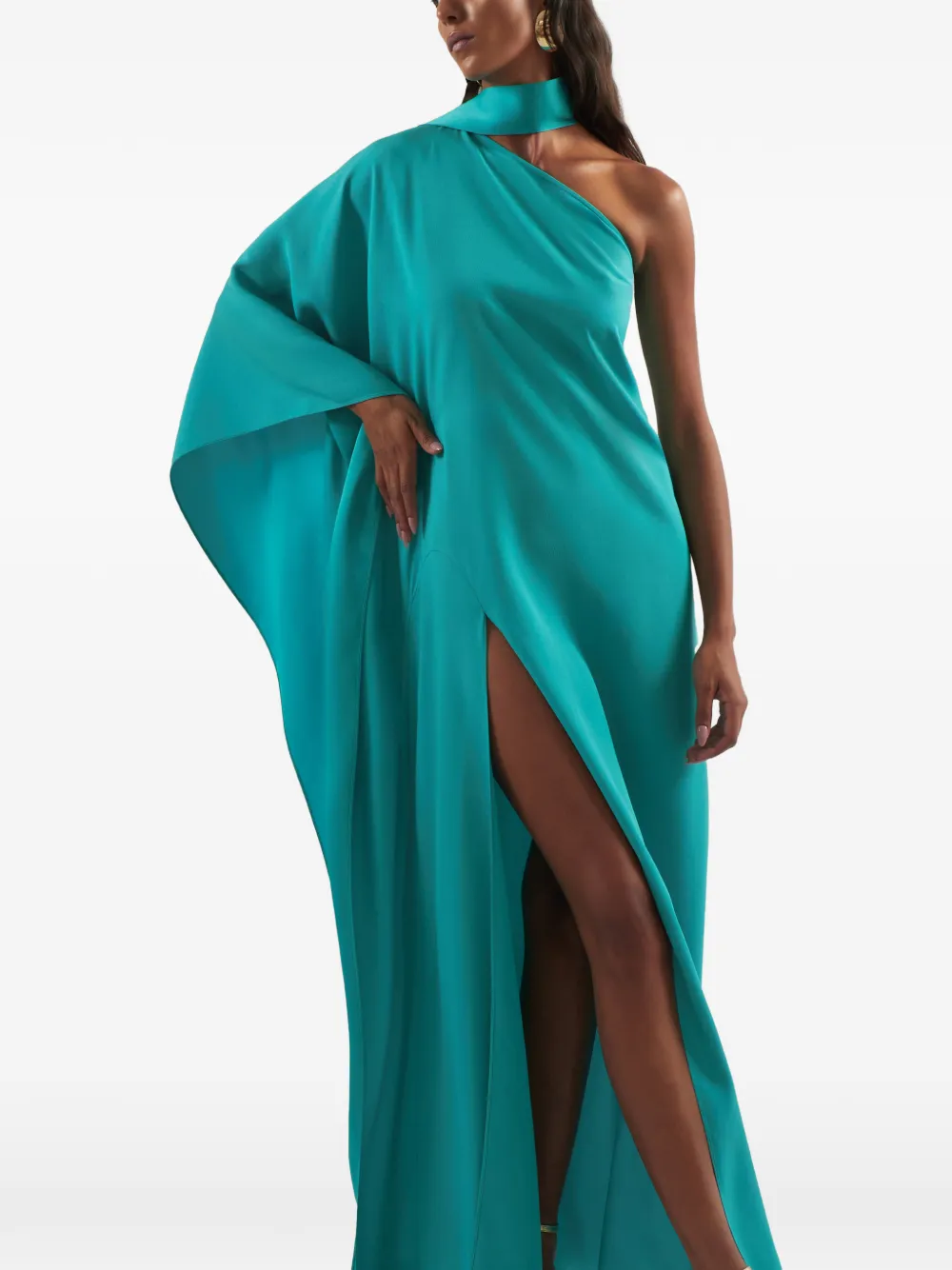 Taller Marmo Paloma asymmetrische maxi-jurk Blauw