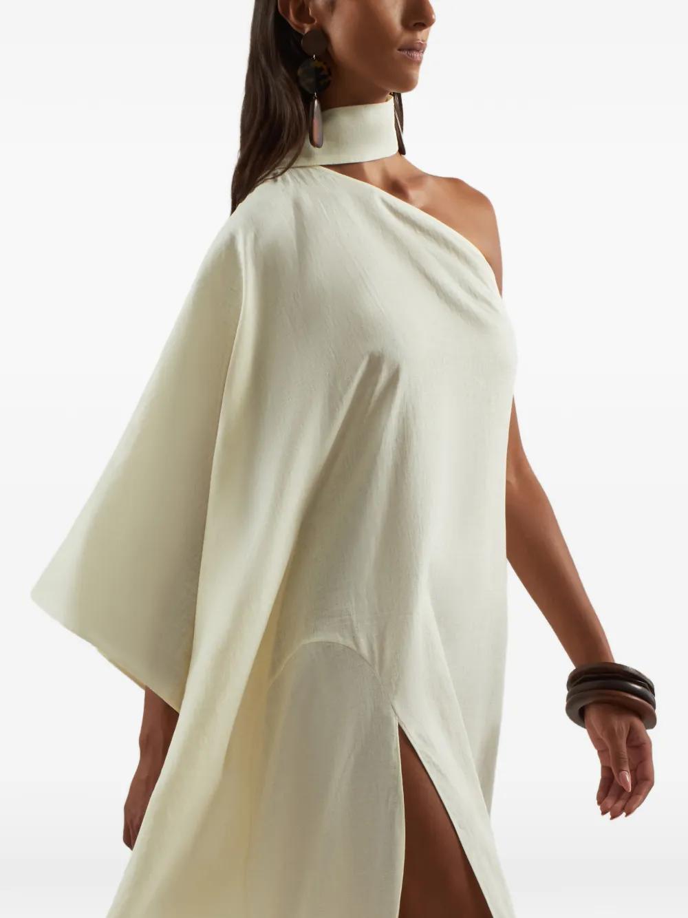 Taller Marmo Paloma asymmetrische maxi-jurk Beige