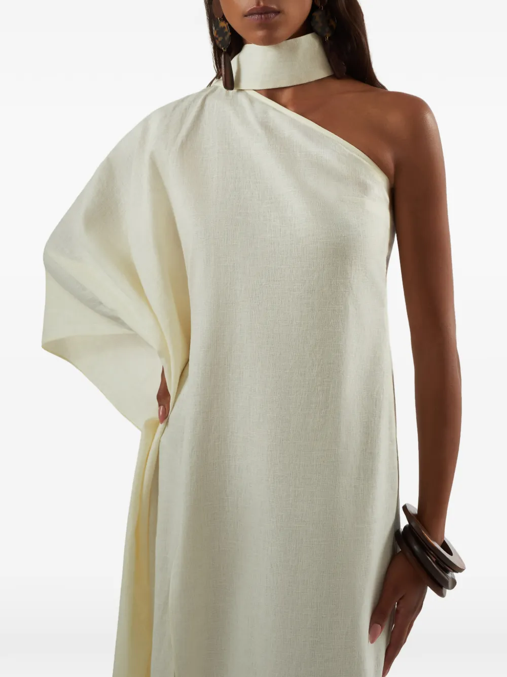 Taller Marmo Paloma asymmetrische maxi-jurk Beige