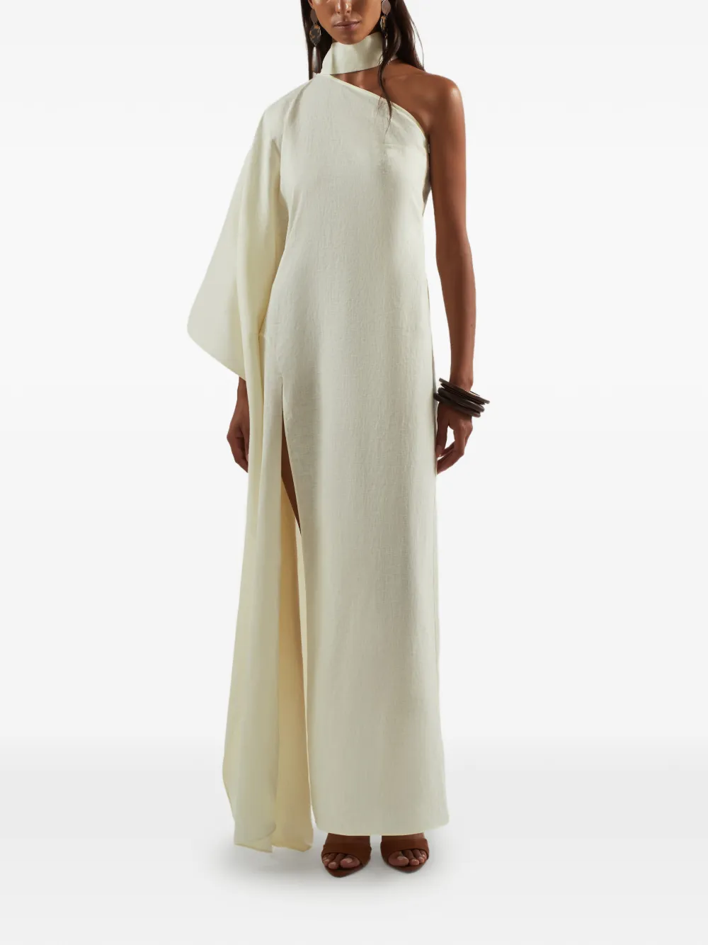 Taller Marmo Paloma asymmetrische maxi-jurk Beige