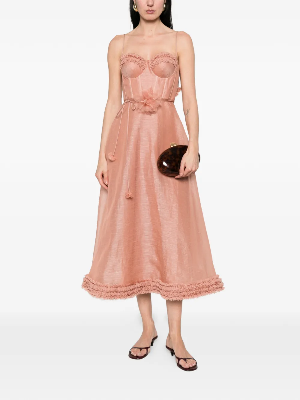  Zimmermann Luna Ruffled Dress - Pink 