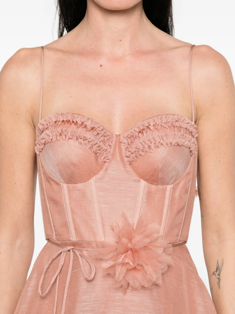 ZIMMERMANN Luna jurk met ruches Roze