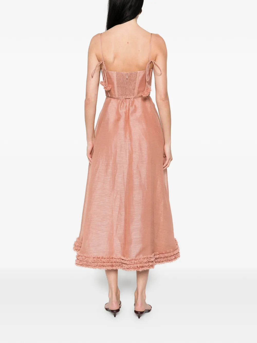 ZIMMERMANN Luna jurk met ruches Roze