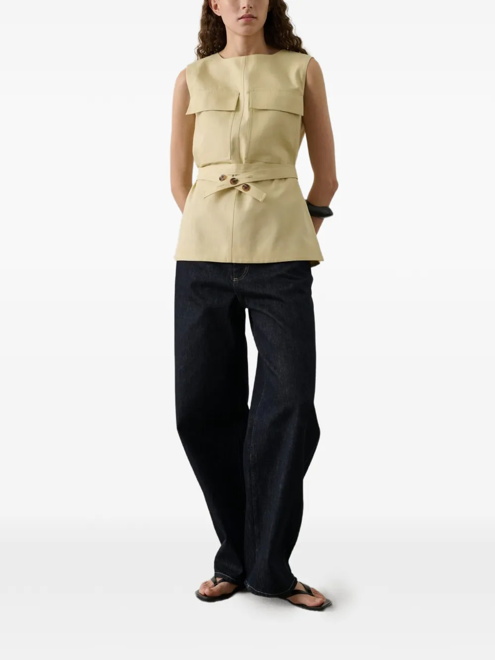  Soeur Isra Belted Top - Neutrals 