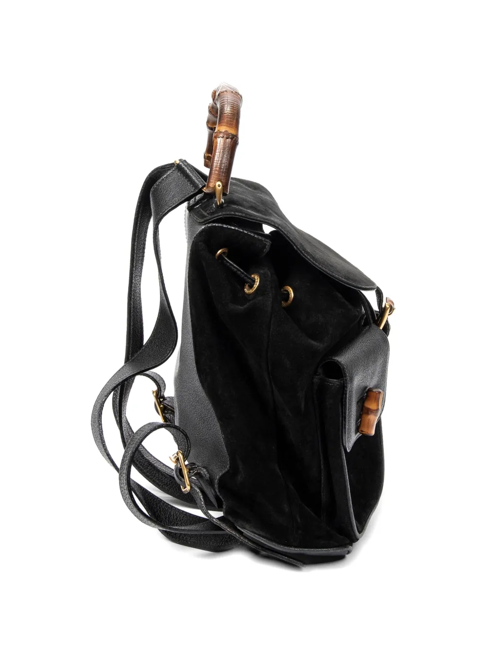 GUCCI Pre-owned Bamboo Backpack In Black