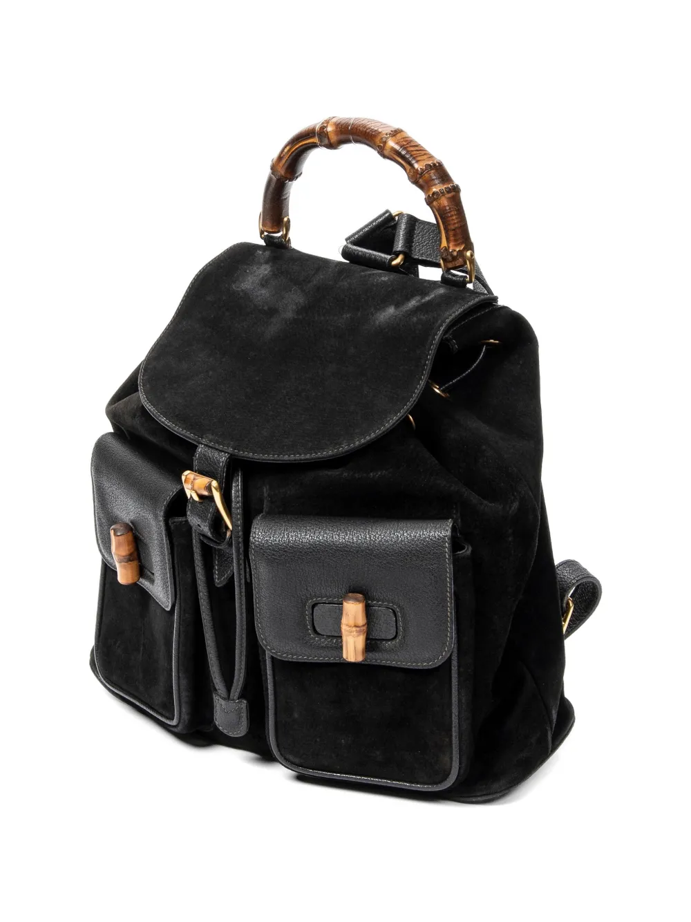 GUCCI Pre-owned Bamboo Backpack In Black