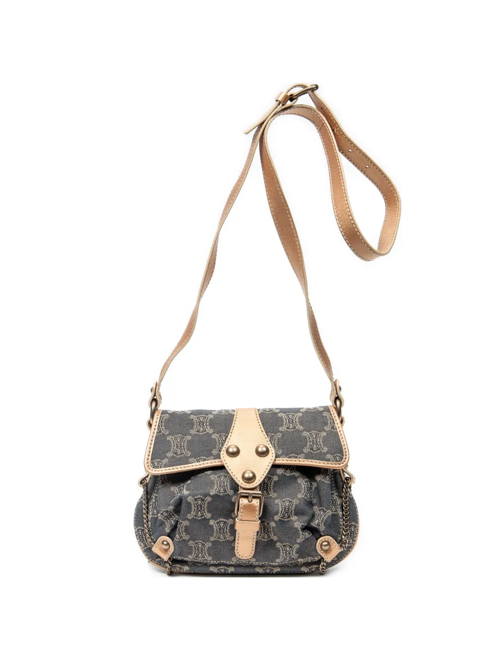 Celine Pre-Owned Macadam denim cross body bag - Blu