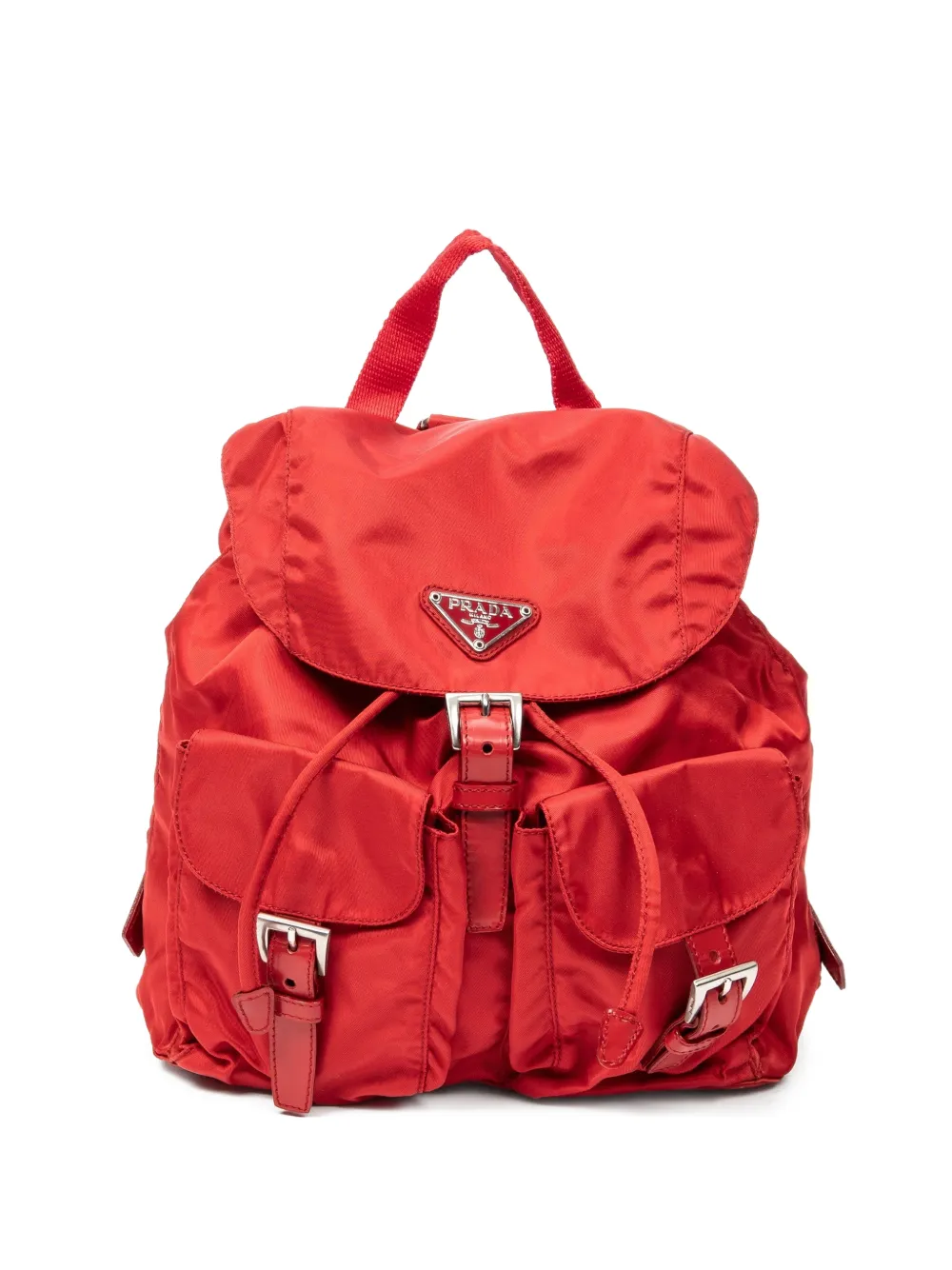 Prada Pre-Owned triangle-logo backpack - Rosso
