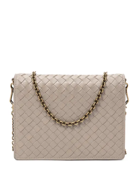Bottega Veneta Pre-Owned Flap Wallet on Chain woven-design shoulder bag