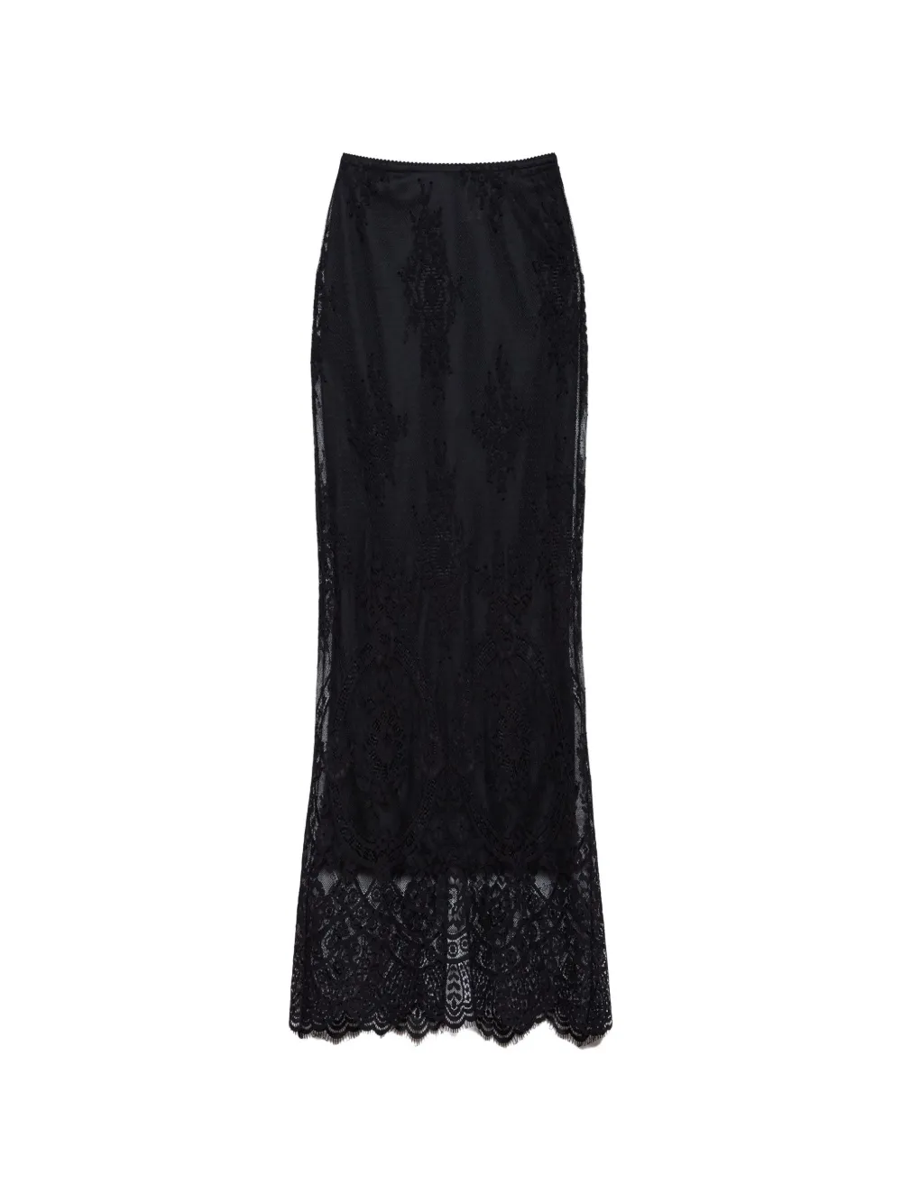 Aniye By Silva lace floral-pattern midi skirt - Nero