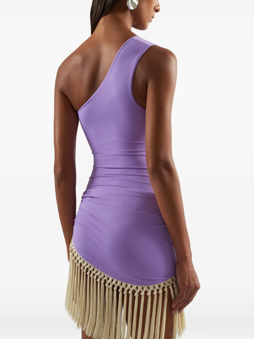 Taller Marmo Yacare asymmetrisch badpak met franje Paars