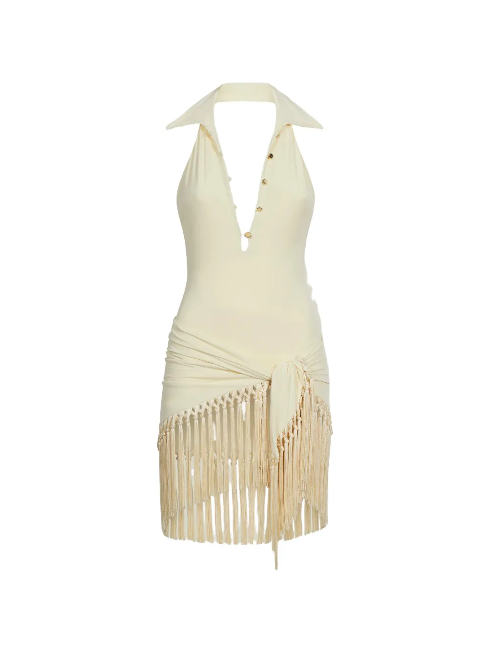 Taller Marmo Grand Tropicana fringed-detail swimsuit - Nude