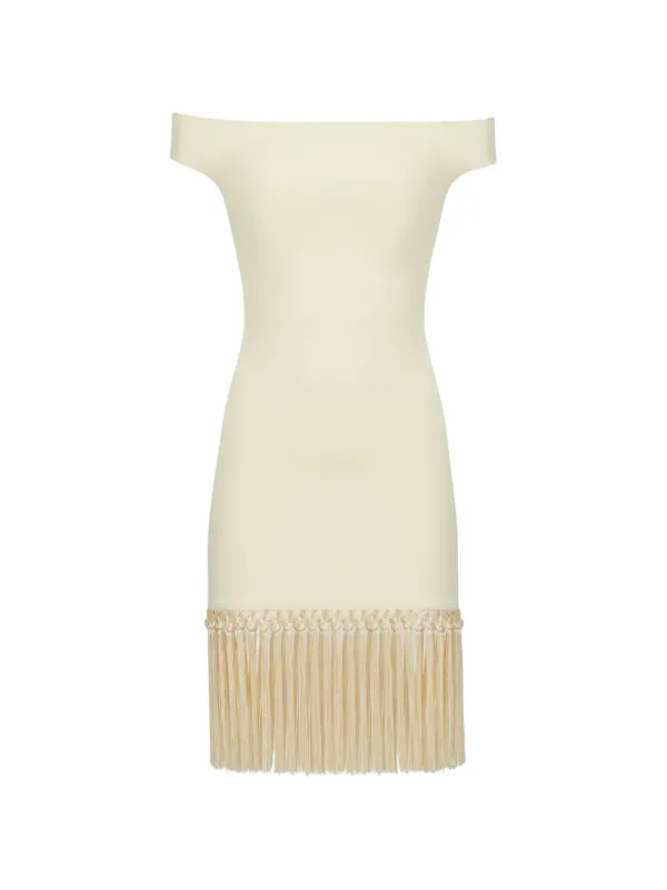 taller marmo short dress Taller Marmo Romy Fringe-trimmed Mini Dress