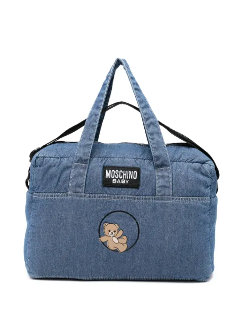 Moschino Kids logo-patch changing bag