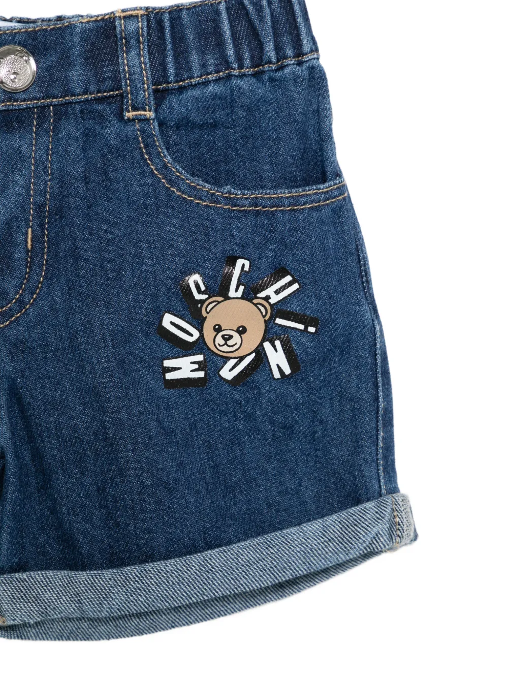 Moschino Kids Shorts met grafische beerprint Blauw