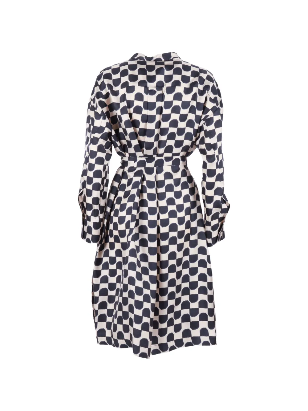 'S Max Mara Jurk met geometrisch patroon en strik Zwart