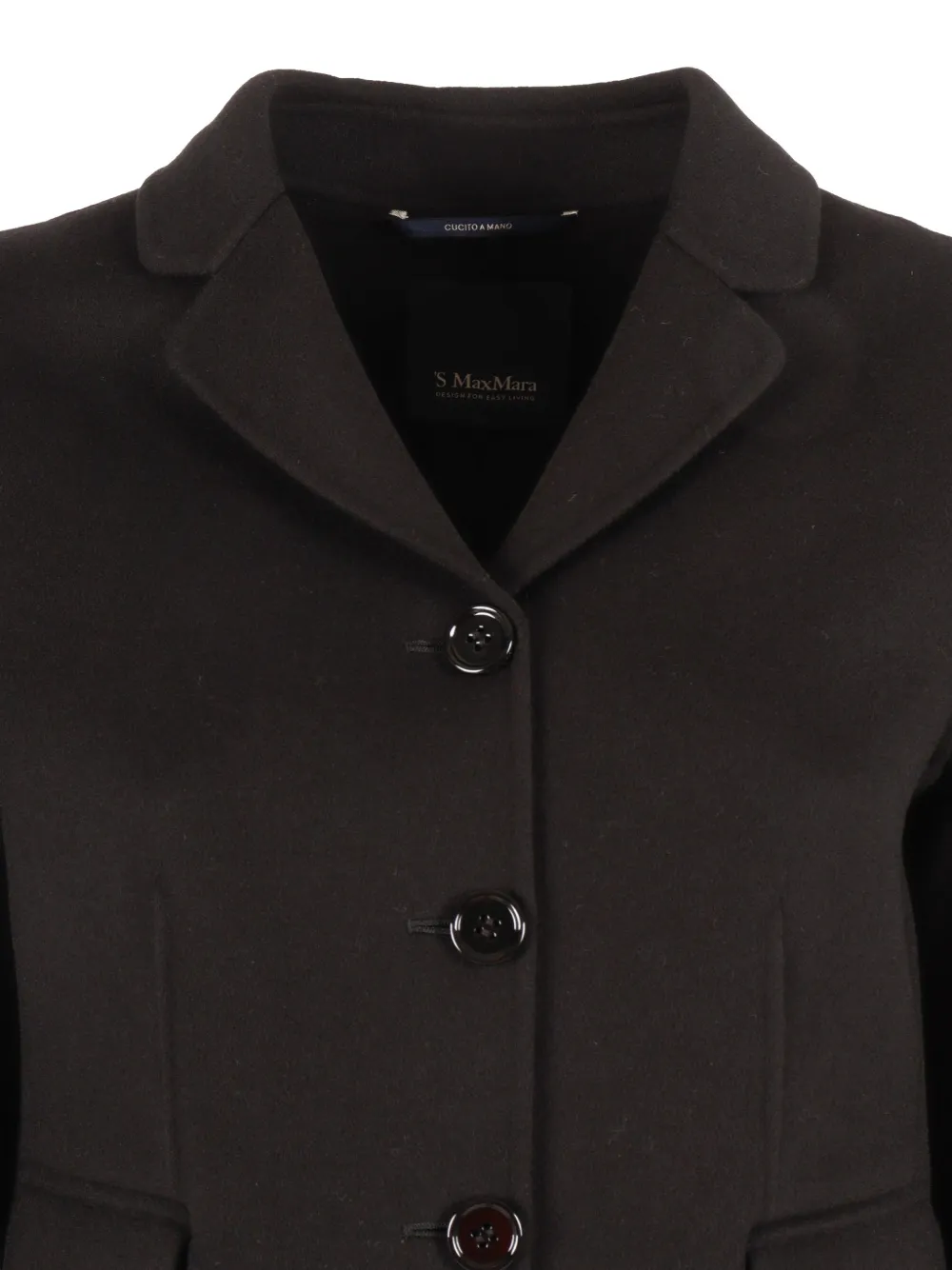  's Max Mara Giacca Magia Button Virgin Wool Jacket - Black 
