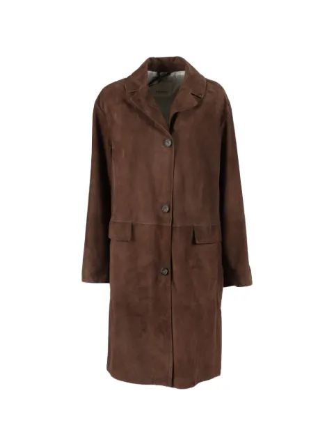 'S Max Mara Ortensia lapel-collar suede coat