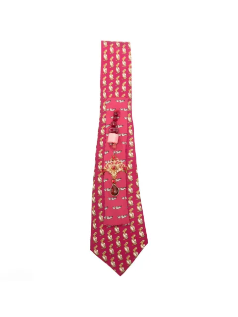 A.N.G.E.L.O. Vintage Upcycling x Stephania Bertoni beaded silk tie