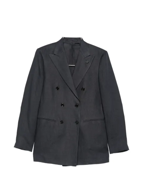 Lardini double-breasted flower-pin blazer