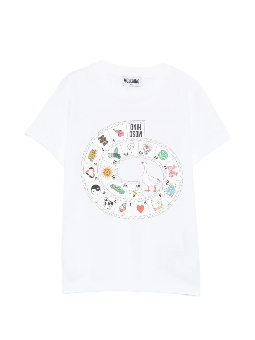 Moschino Kids round neck graphic T-shirt - Bianco