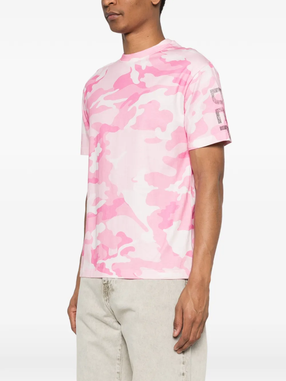 GALLERY DEPT. T-shirt met camouflage logo Roze