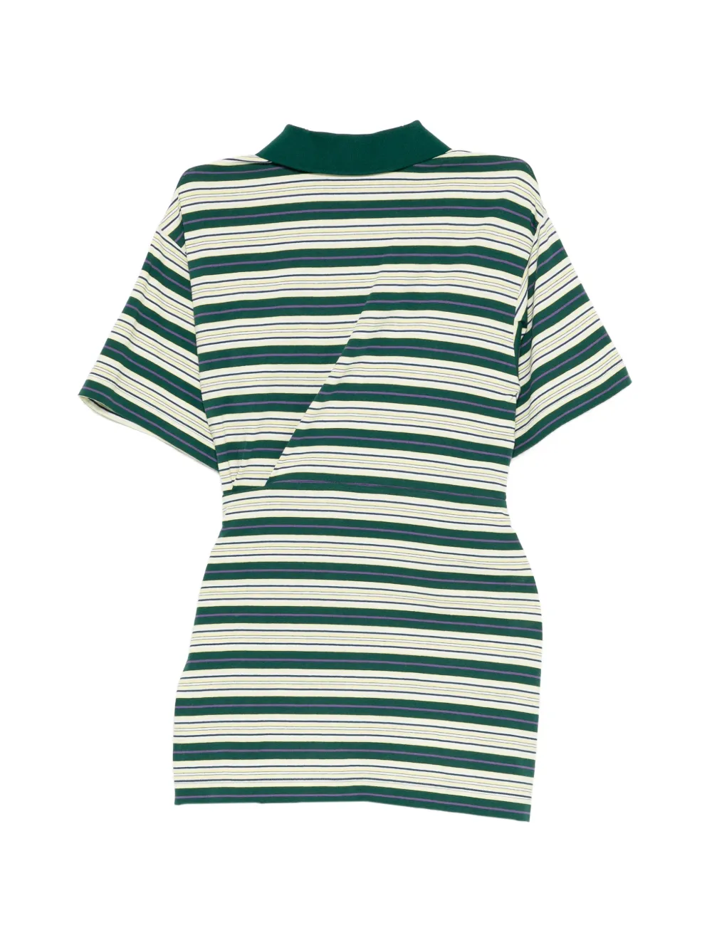  Juun.j Striped Polo Top - Green 