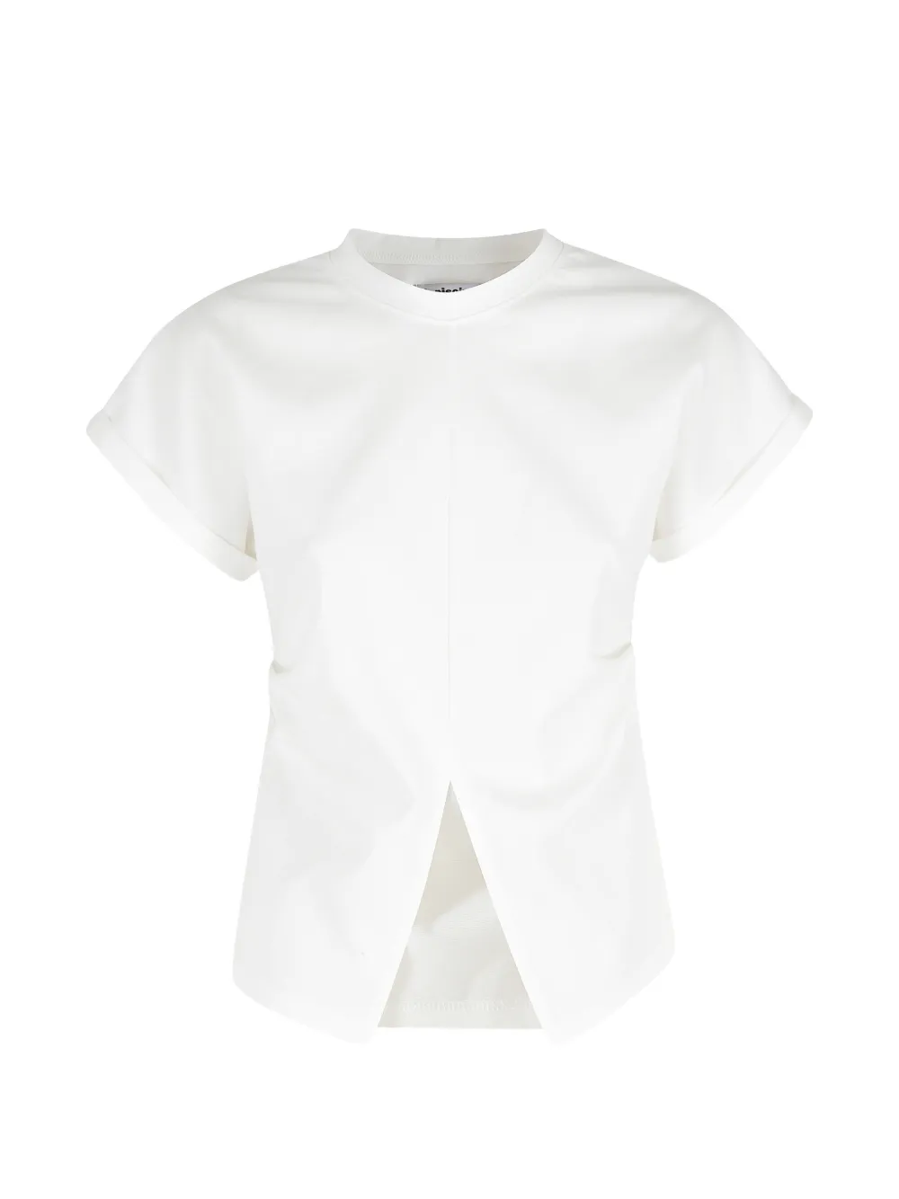 La Piscine Slit-detail T-shirt In White
