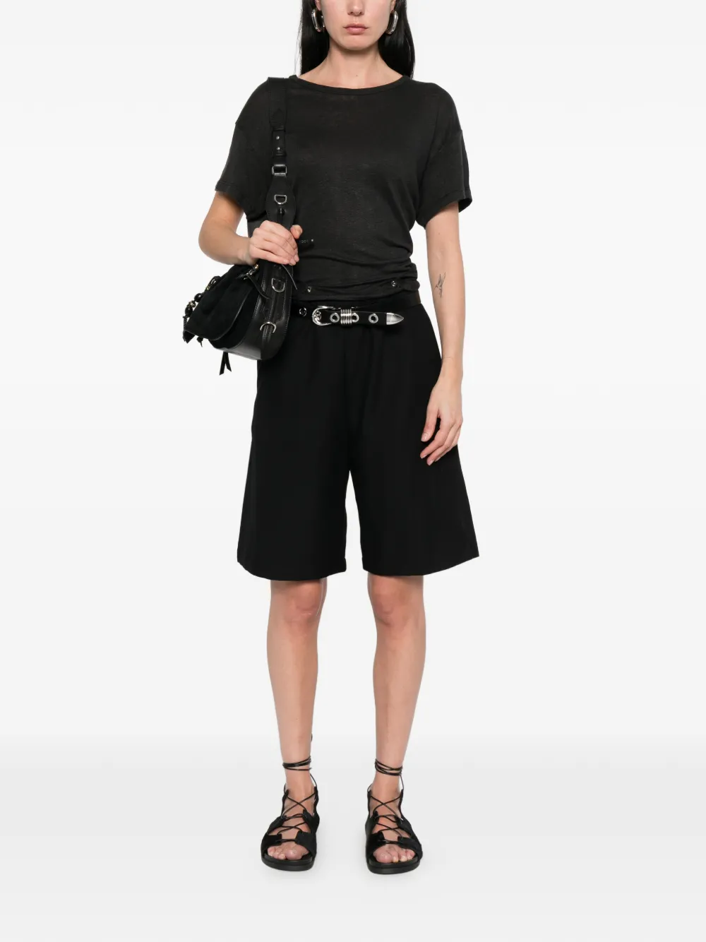  Iro Sorenza Open-back T-shirt - Black 