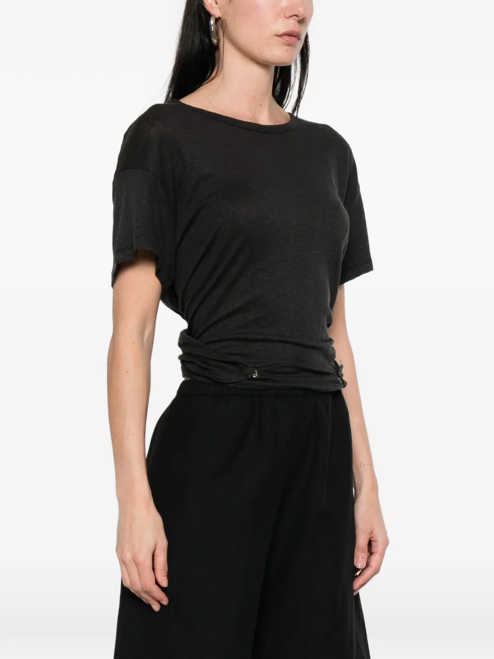  Iro Sorenza Open-back T-shirt - Black 
