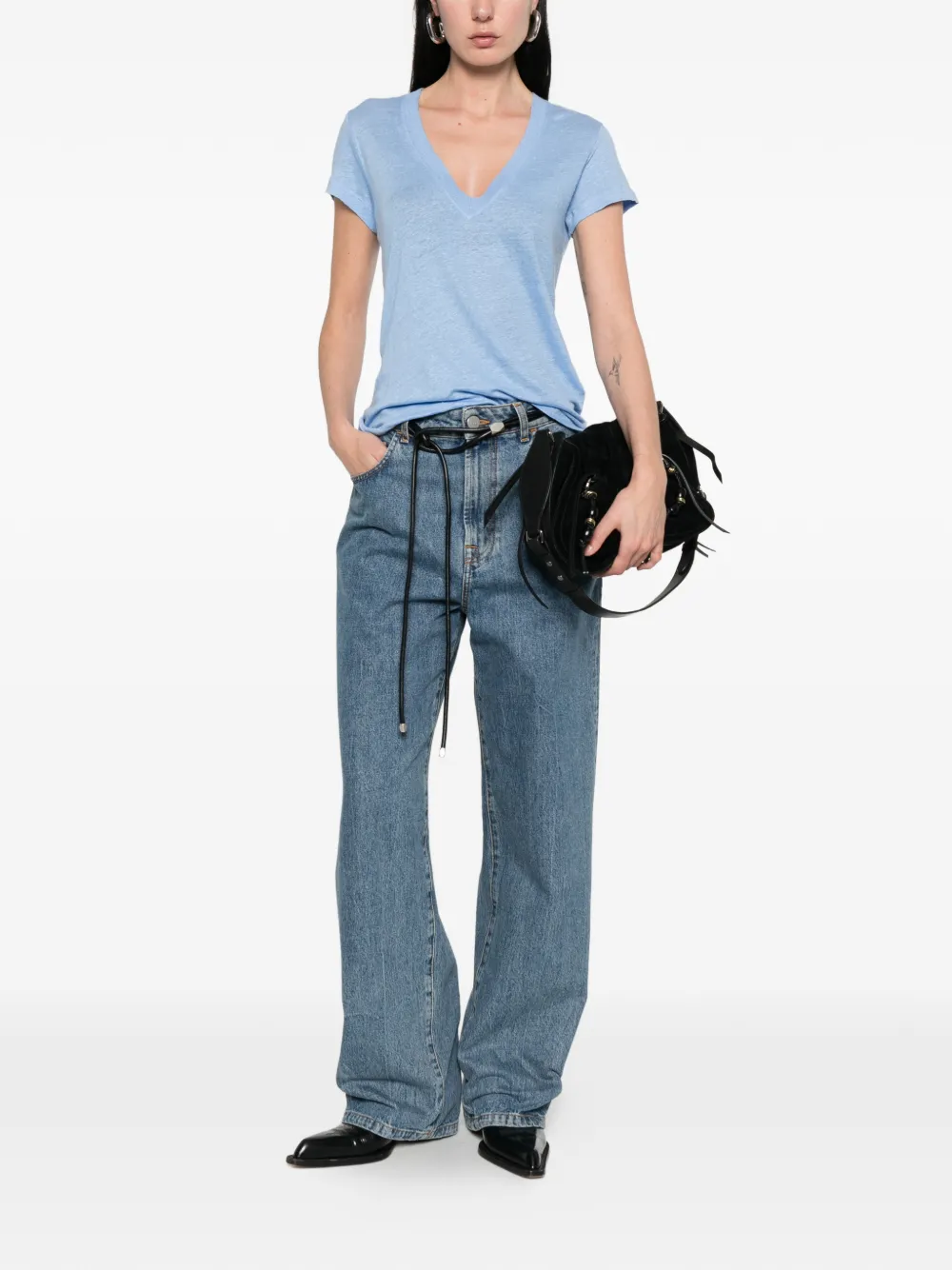  Iro Rodeo V-neck T-shirt - Blue 